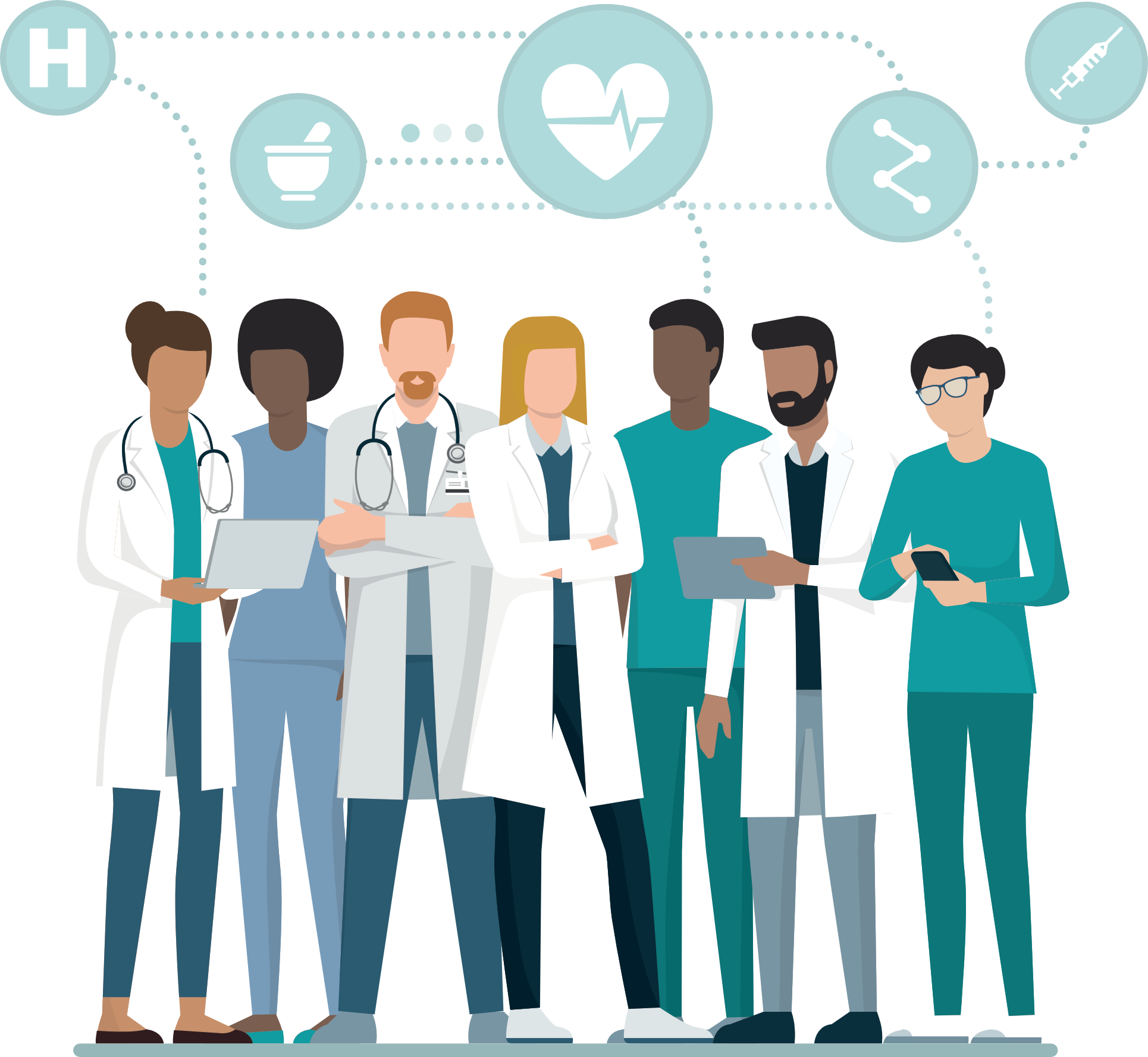 Illustration of a medical team 
